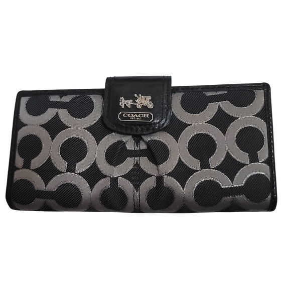COACH Women's Wallet in Black and Gray - Picture 1 of 5